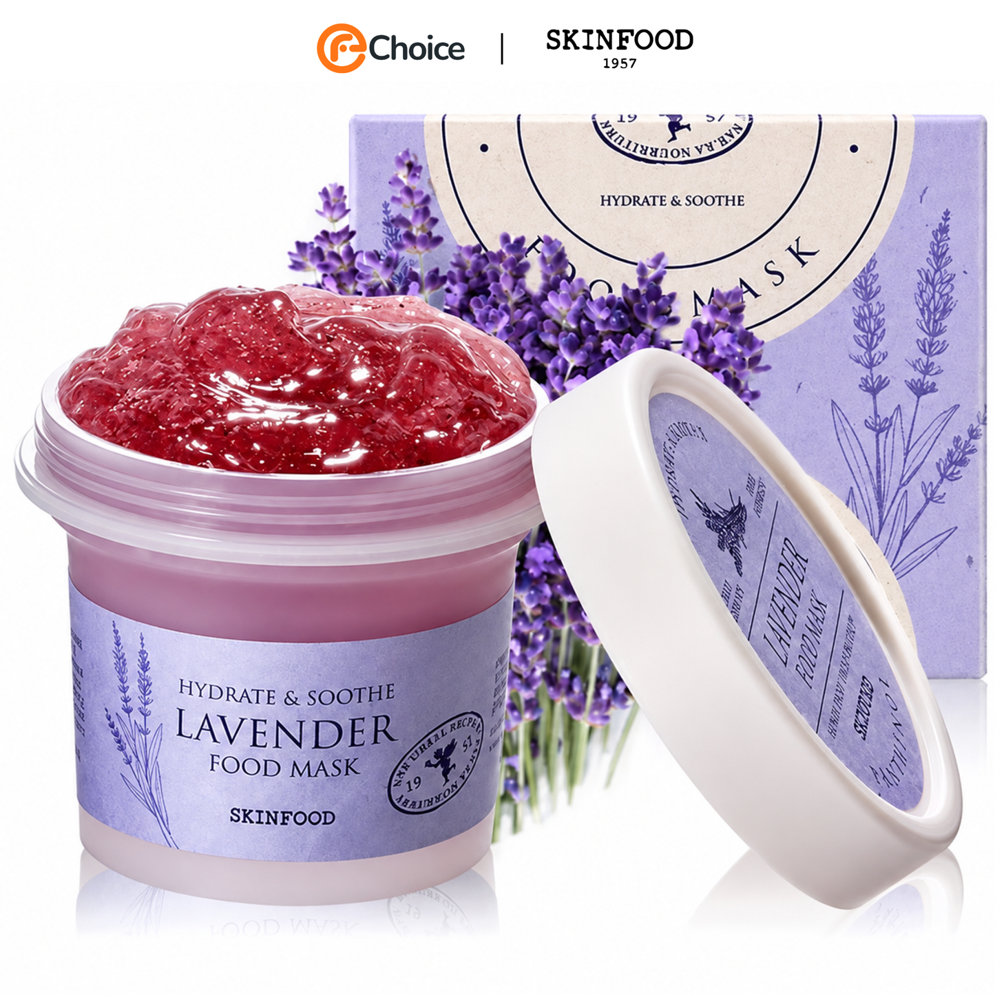 Mặt Nạ Rửa Oai Hương Thuần Chay Skinfood Làm Dịu Và Dưỡng Ẩm Da Vegan Lavender Food Mask 120g