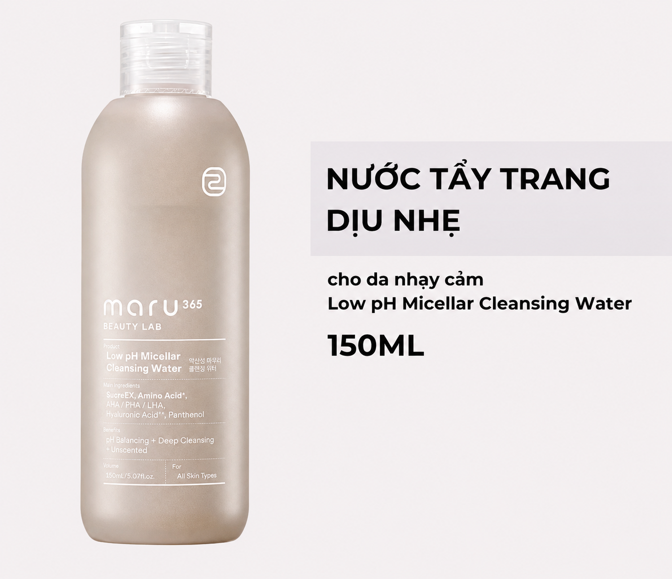 Nước Tẩy Trang Maru365 Beauty Lab Low pH Micellar Cleansing Water 210ml