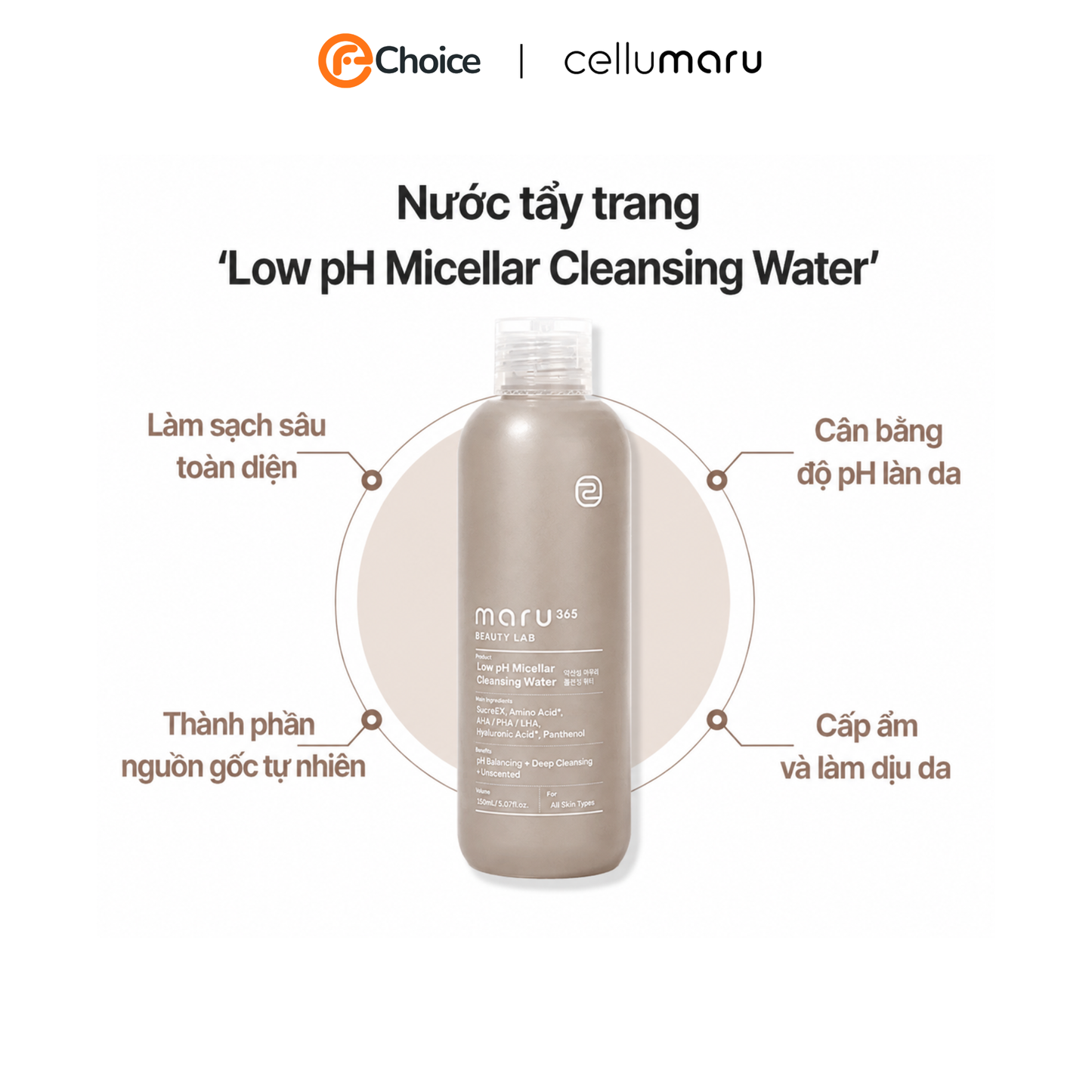 Nước Tẩy Trang Maru365 Beauty Lab Low pH Micellar Cleansing Water 210ml