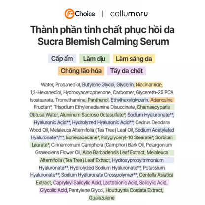 Tinh chất Cellumaru làm dịu da viêm, mụn Sucra Blemish Calming Serum 50ml