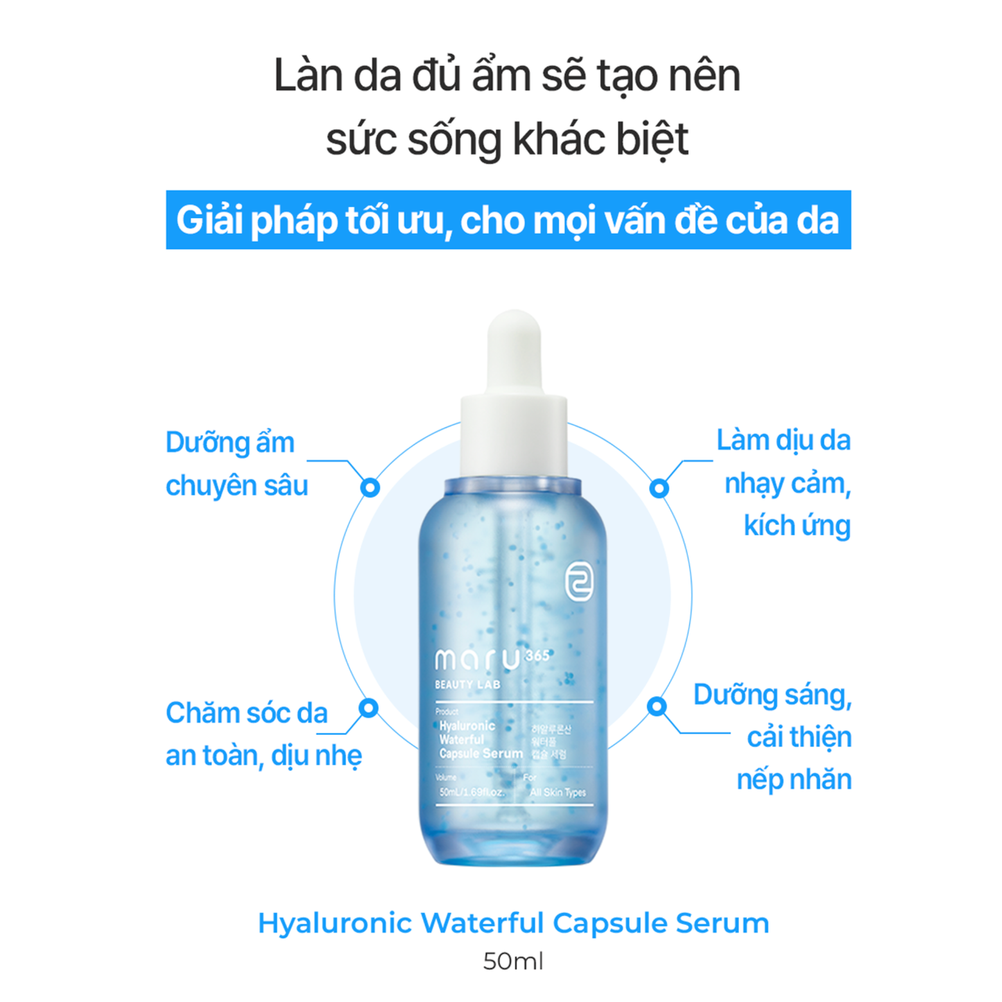 Tinh Chất Dưỡng Ẩm Sâu & Làm Dịu Da Cellumaru Hyaluronic Waterful Capsule Serum 50ml