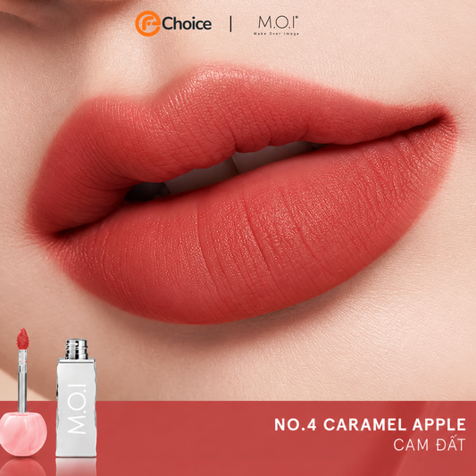 Son tint lì M.O.I Lollipops Matte Lasting – #4 Caramel Apple Cam đất