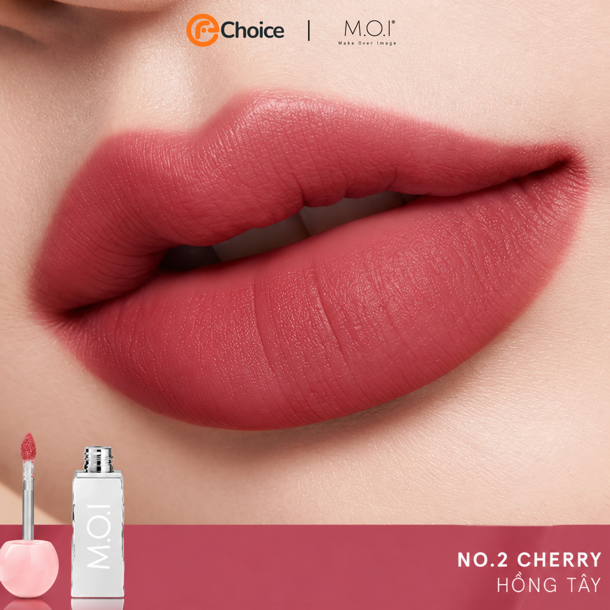 Son tint lì M.O.I Lollipops Matte Lasting 4g – #2 Cherry Hồng tây