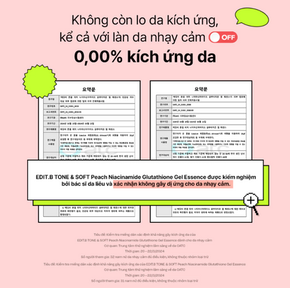 Tinh Chất Thạch Làm Sáng Da Chiết Xuất Đào & Niacinamide Edit.B Tone&Soft Peach – Da Mịn Màng, Rạng Rỡ 50ml/200ml
