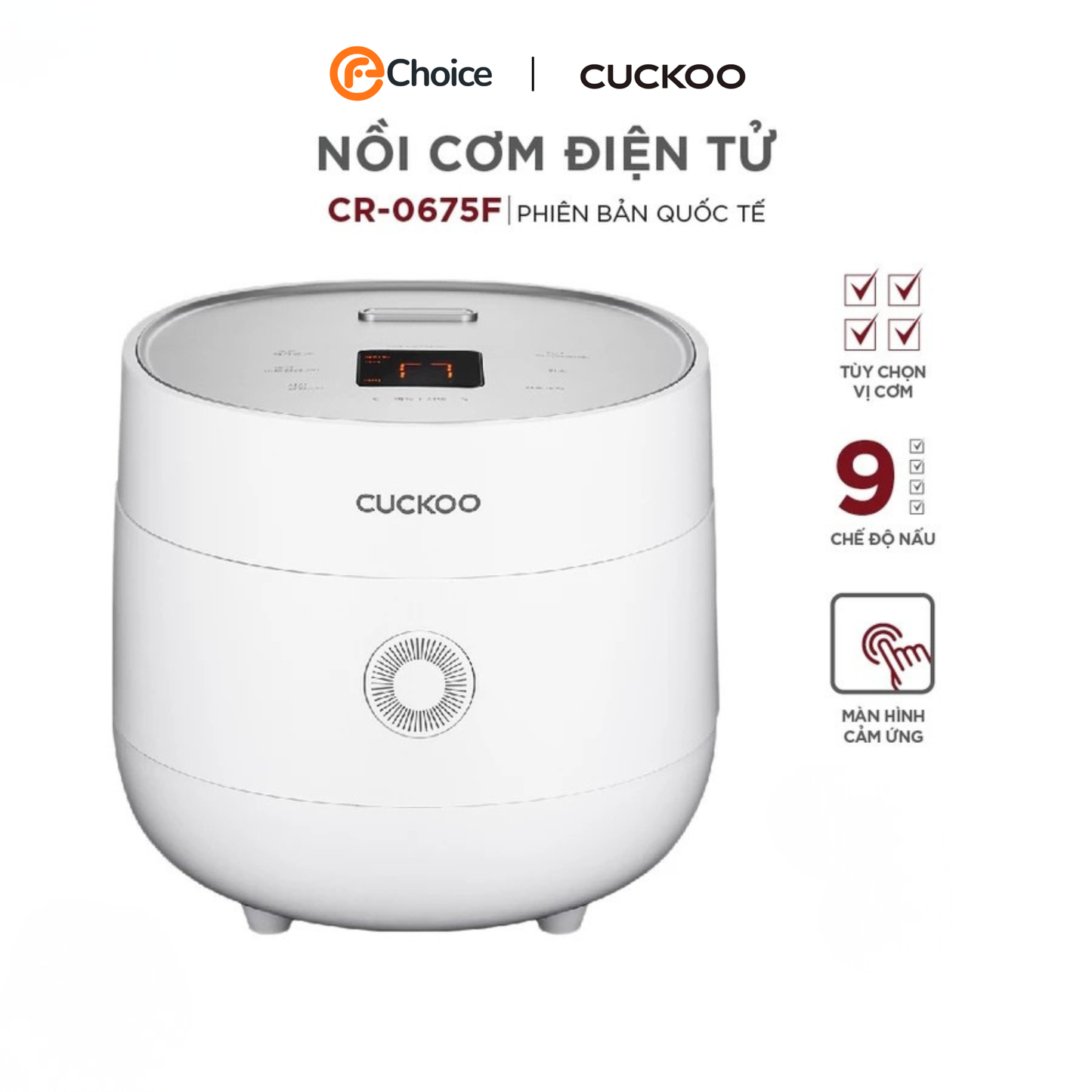Nồi Cơm Điện Tử CUCKOO CR-0675F Phiên Bản Quốc Tế 1,08 Lít - Hàng Chính Hãng