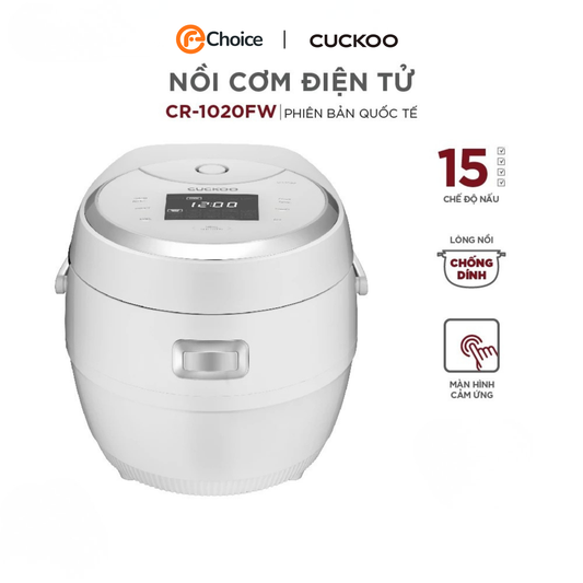 Nồi Cơm Điện Tử CUCKOO CR-1020F 1,8L - Bảng Điều Khiển LED - Lòng Nồi Chống Dính - Hàng Chính Hãng