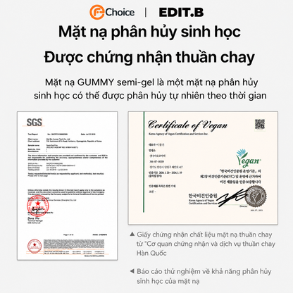 Mặt Nạ Giấy Thuần Chay, Cấp Ẩm Chuyên Sâu Edit.B Waterfull Gummy Cica 5Sheet 25ml*5ea