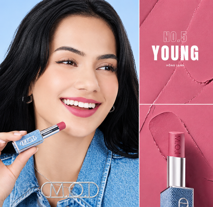 Son lì M.O.I Velvet Matte Lipstick The New Iconic 2.7g – #5 Young Hồng lạnh