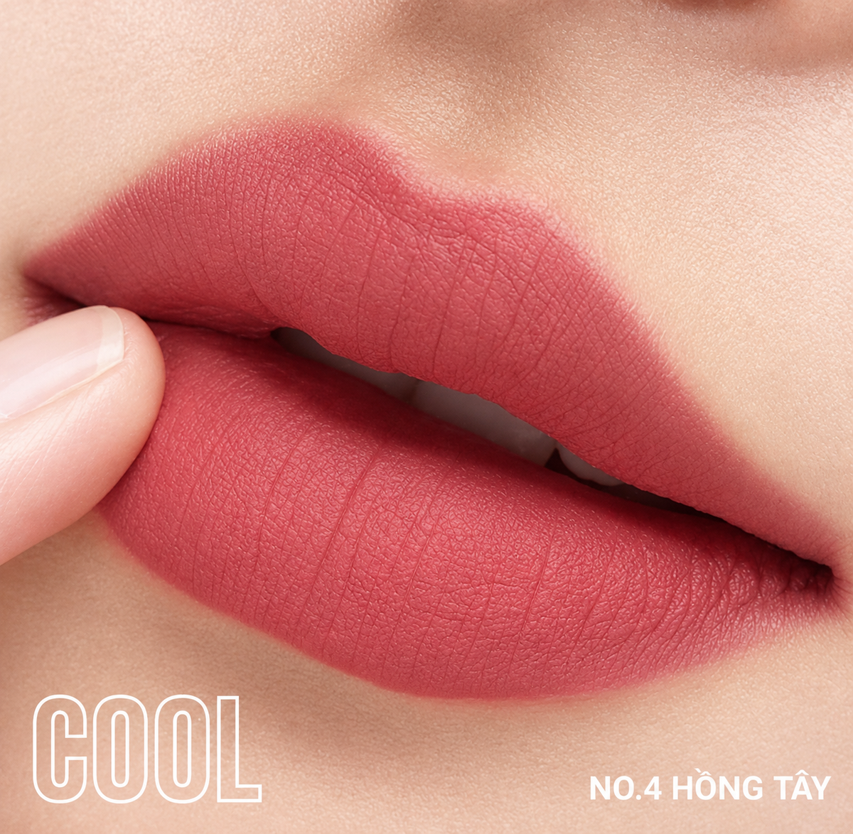 Son lì M.O.I Velvet Matte Lipstick The New Iconic 2.7g – #4 Cool Hồng tây