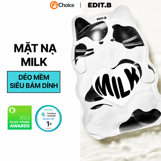 Mặt Nạ Giấy Thuần Chay, Dẻ́o Mềm Siêu Bám Dính Edit.B Waterfull Gummy Milk 5Sheet 25ml*5ea