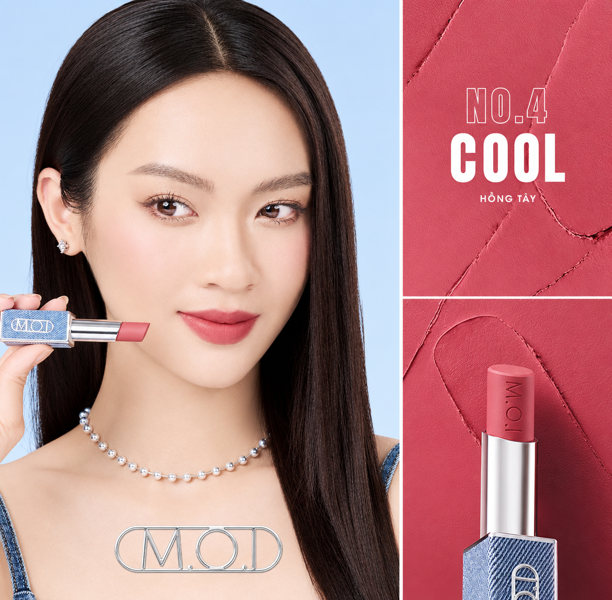 Son lì M.O.I Velvet Matte Lipstick The New Iconic 2.7g – #4 Cool Hồng tây