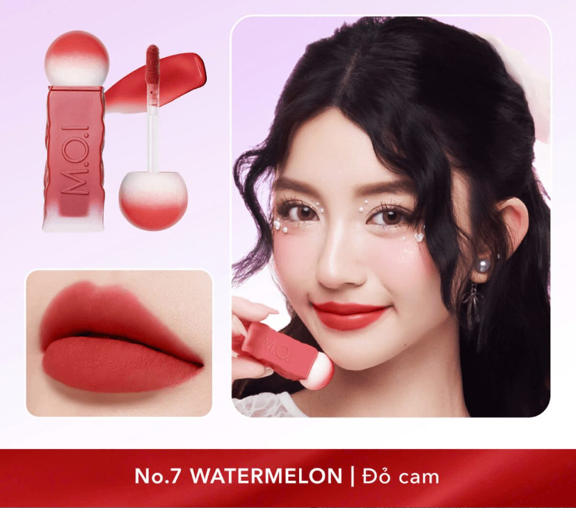 Son kem lì M.O.I - Matte Lasting Lip Tint - Cotton Candy - No.7 Watermelon