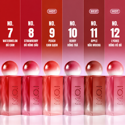 Son kem lì M.O.I - Matte Lasting Lip Tint - Cotton Candy - No.9 Peach Cam Đào
