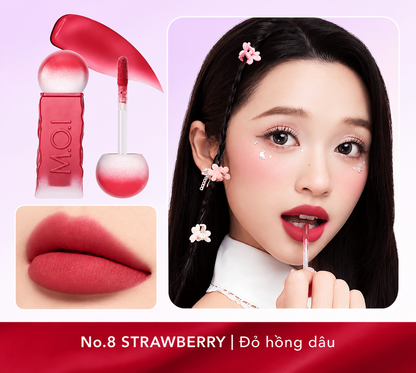 Son kem lì M.O.I Matte Lasting Lip Tint Cotton Candy – No.8 Strawberry Đỏ hồng dâu