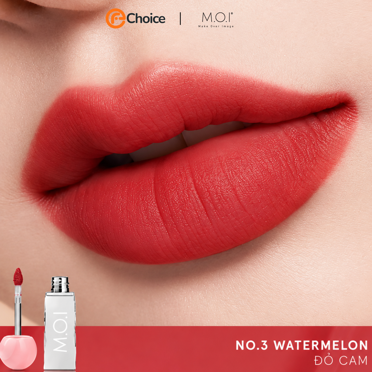 Son tint lì M.O.I Lollipops 4g – #3 Watermelon Đỏ cam