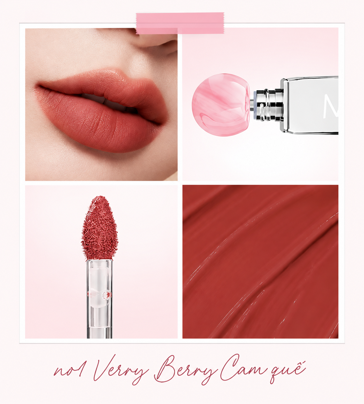 Son tint lì M.O.I Lollipops – #1 Very Berry Cam quế