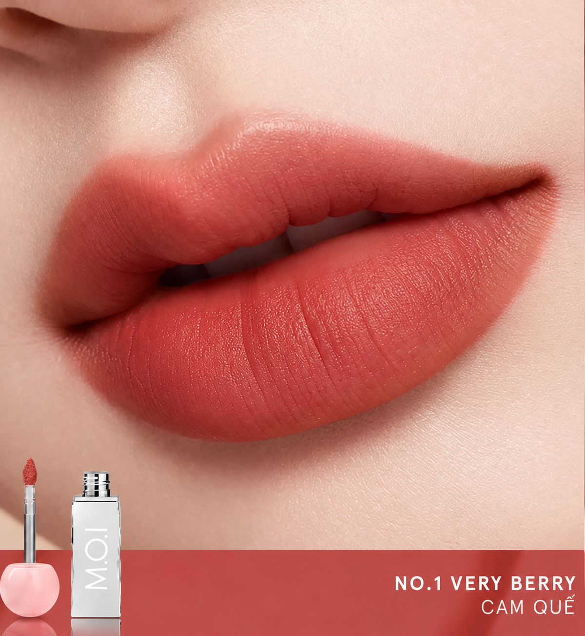 Son tint lì M.O.I Lollipops – #1 Very Berry Cam quế