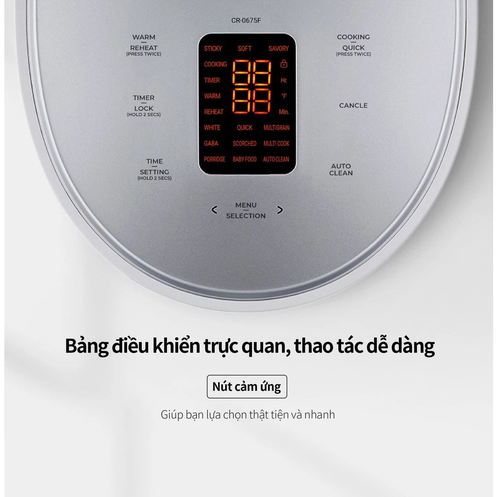 Nồi Cơm Điện Tử CUCKOO CR-0675F Phiên Bản Quốc Tế 1,08 Lít - Hàng Chính Hãng