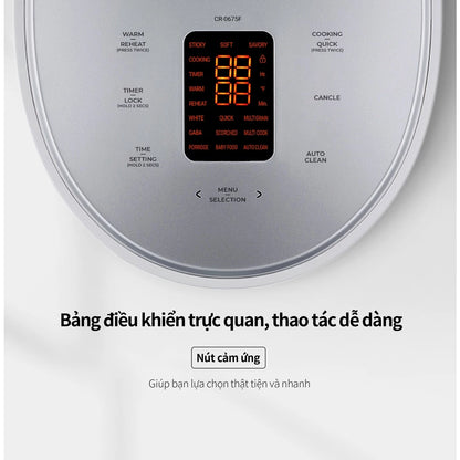 Nồi Cơm Điện Tử CUCKOO CR-0675F Phiên Bản Quốc Tế 1,08 Lít - Hàng Chính Hãng