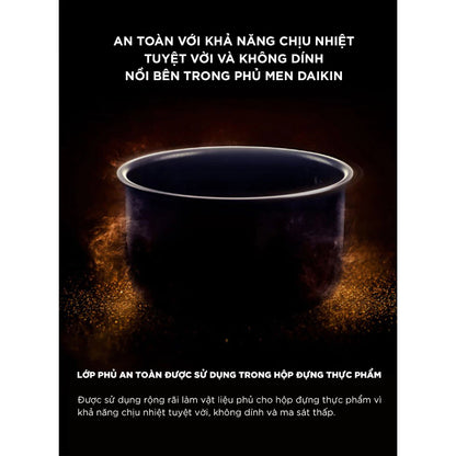 Nồi Cơm Điện Tử CUCKOO CR-1020F 1,8L - Bảng Điều Khiển LED - Lòng Nồi Chống Dính - Hàng Chính Hãng
