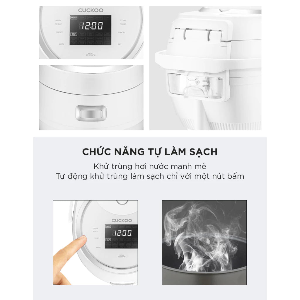 Nồi Cơm Điện Tử CUCKOO CR-1020F 1,8L - Bảng Điều Khiển LED - Lòng Nồi Chống Dính - Hàng Chính Hãng
